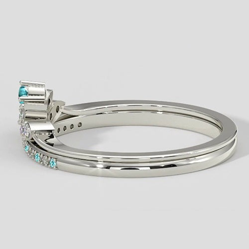 Paraiba-Turmalin & Diamant-Kronenring-Set
