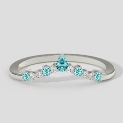 Paraiba-Turmalin & Diamant-Wishbone-Ring