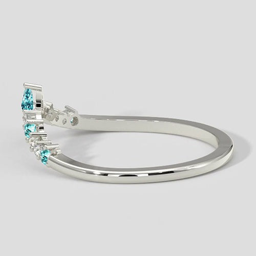 Paraiba-Turmalin & Diamant-Wishbone-Ring