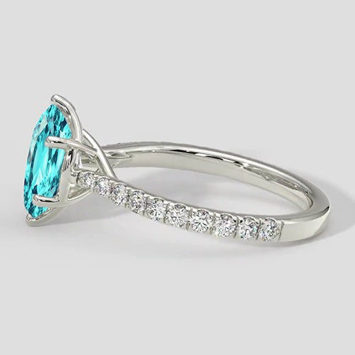 Paraiba-Verlobungsring mit 6 Zinken