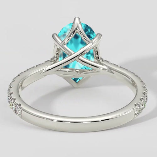 Paraiba-Verlobungsring mit 6 Zinken
