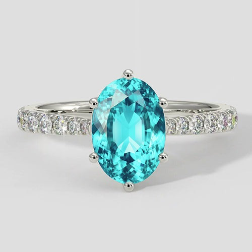 Paraiba-Verlobungsring mit 6 Zinken