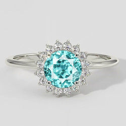 Paraiba Cocktailring im Blumenstil