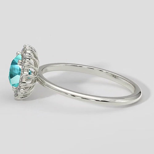 Paraiba Cocktailring im Blumenstil