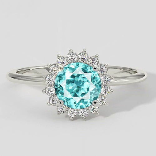 Paraiba Cocktailring im Blumenstil