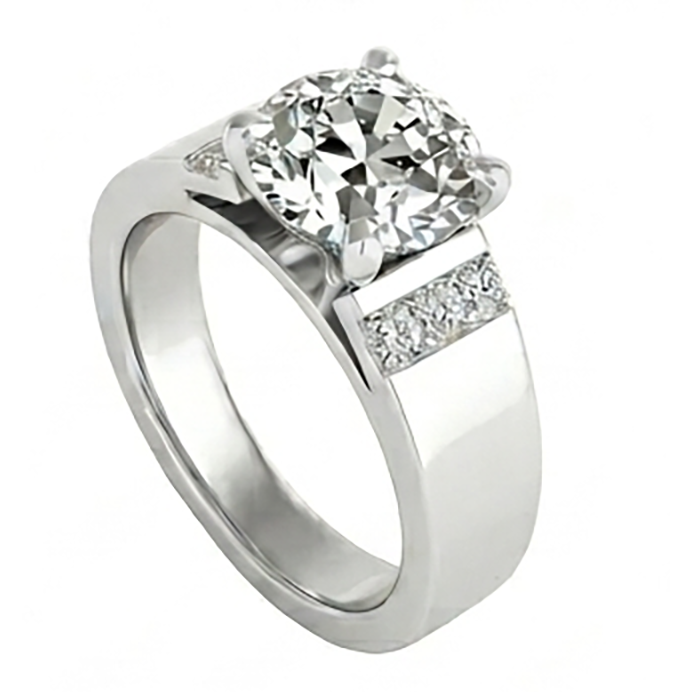 Pavé Diamant Männer-Ring 2 Karat – 10K White Gold