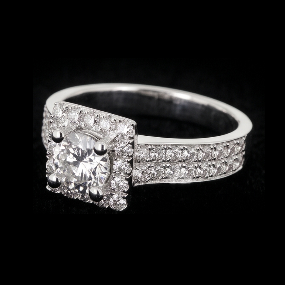 Pavé Fassung 3 Karat Runder Echt Aus der Erde Abgebauter Natürlicher Diamant Verlobung Ring Weiß Gold 14K