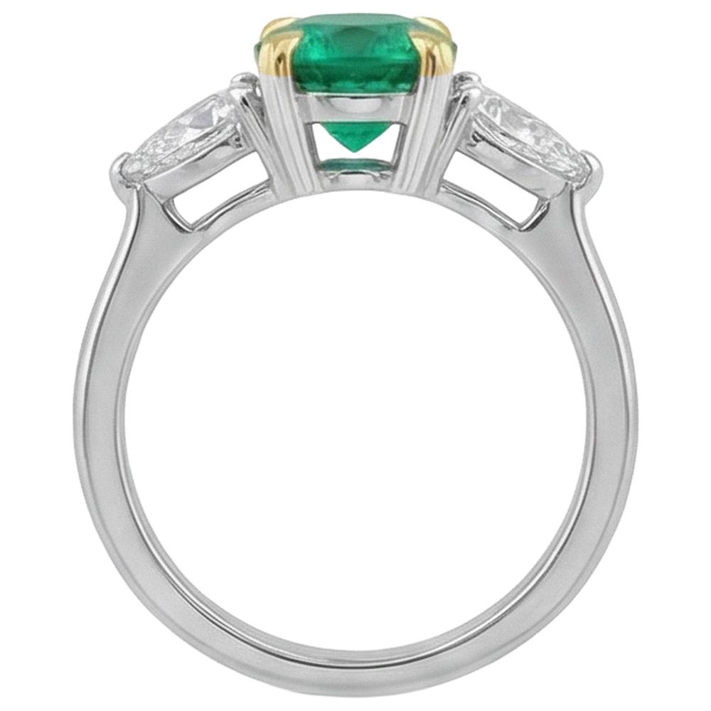 Feiner Smaragd Schmuckstein-Ring 2 Karat – Draufsicht