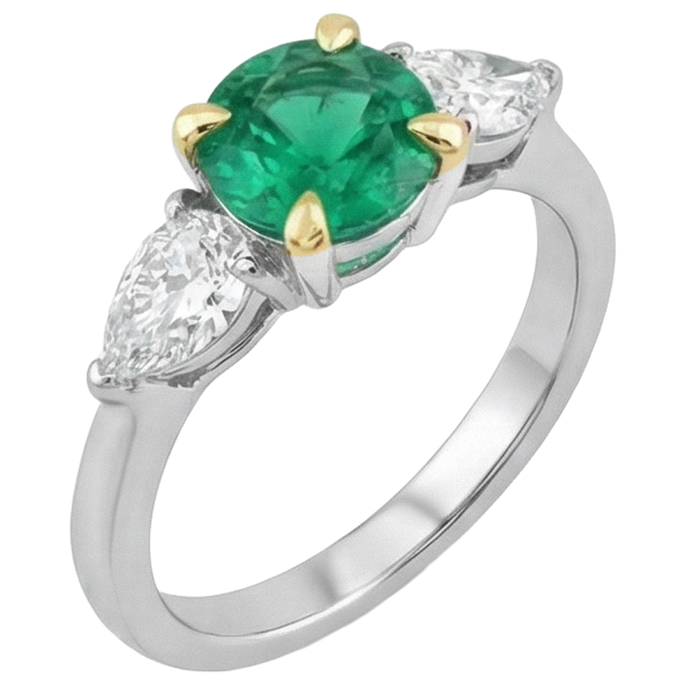 Feiner Smaragd Schmuckstein-Ring 2 Karat – Seitenansicht