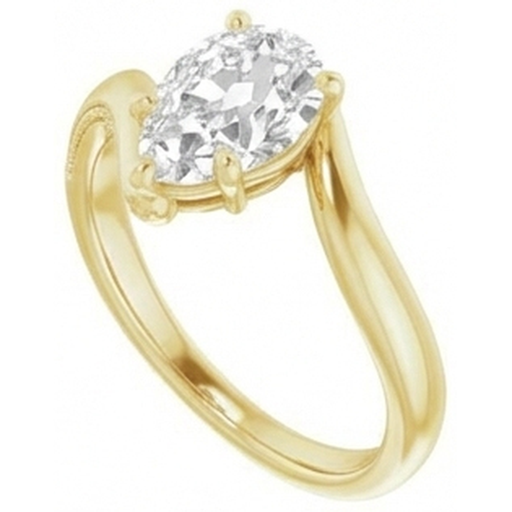 Premium Einzelstein-Ring 2 Karat – Frontansicht