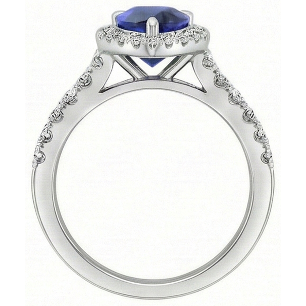 Hochwertiger Blauer Saphir Schmuckstein-Ring 2,50 Karat – Profilansicht