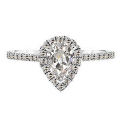 Naturreiner Jubiläumsring Diamant Halo-Fassung Ring 3 Karat