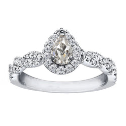 Edler Jubiläumsband Brillant Halo-Fassung Ring – 1,50 Karat 14K