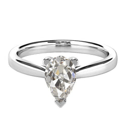 14 Karat Weißgold Einzelstein-Ring mit Diamant – 2 Karat
