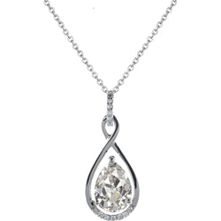 Naturreiner Brillant Anhänger-Halskette – 14K Weißgold 1,50 Karat