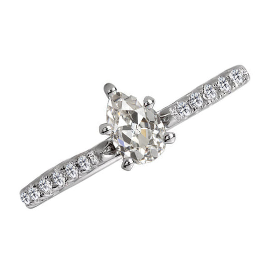 Erdgewonnener Brillant Solitär-Ring mit Akzenten – Hauptansicht