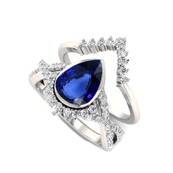 Handgefertigter Kornblumenblauer Saphir Schmuckstein-Ring 3