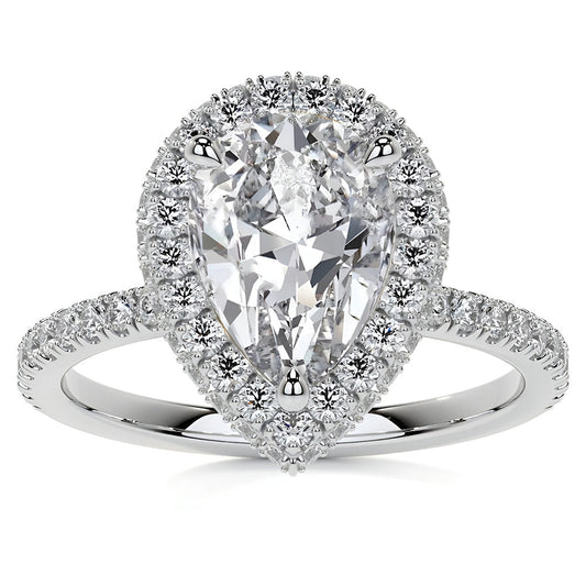 Natürlicher Diamant Halo-Ring – Frontansicht