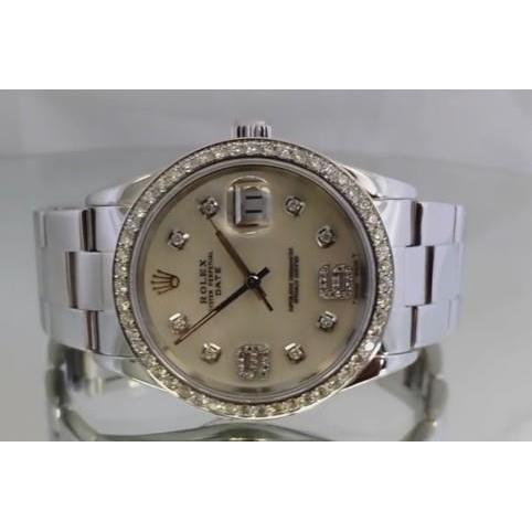 Perlmutt-Brauch-Diamant-Lünette Rolex Datejust Herrenuhr
