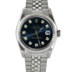 Perpetual Rolex Schwarz Diamant Herrenuhr mit geriffelter Lünette Jubiläum Edelstahl SCHNELLES EINSTELLEN