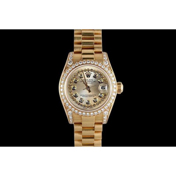Präsident Rolex Datejust Uhr Gelbgold mit Diamantlünette