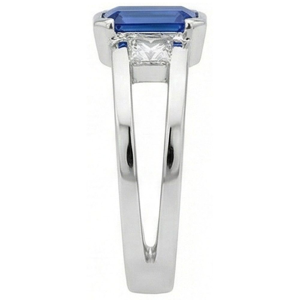 Princess Natürlicher Diamant ( nicht im Labor gezüchtet ) 3 Stone Smaragd Saphir Ring Split Shank 1,25 Karat