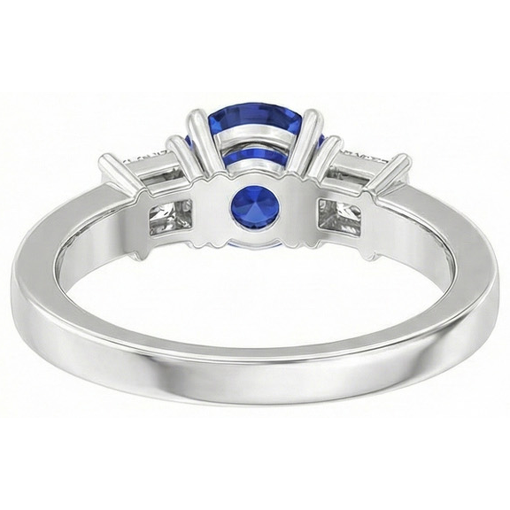 Princess Aus der Erde Abgebauter Natürlicher Diamant 3 Stone Style Ceylon Saphir Ring 3,50 Karat Gold