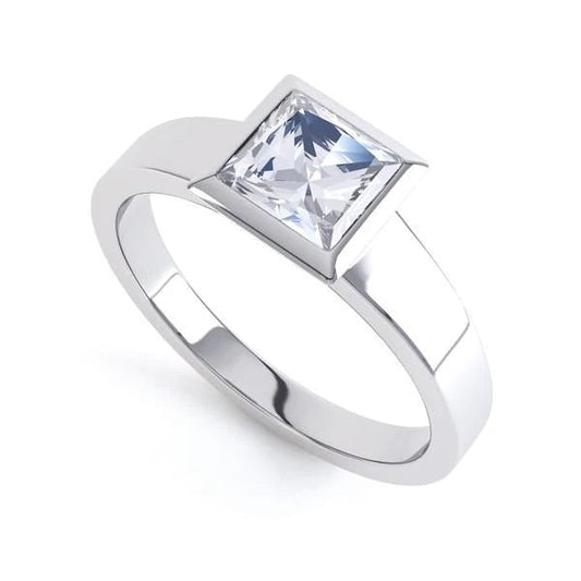 Princess Cut 1.60 ct Solitär-Echt-Diamant-Hochzeitsring Neu