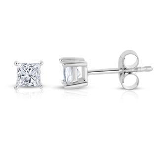 Princess Cut 2 Karat Echt Diamanten Damen Ohrstecker Weißgold 14K