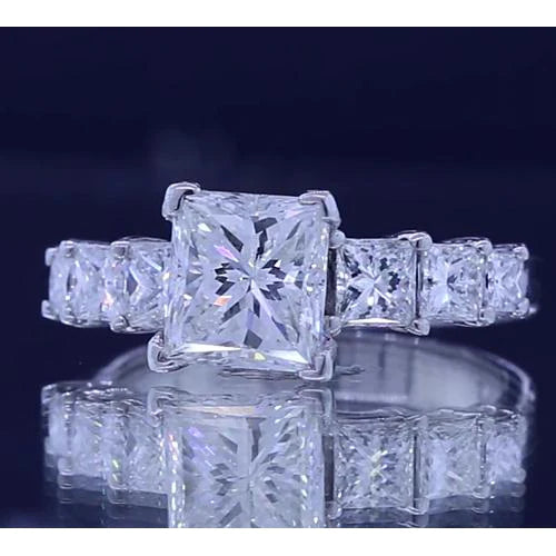 Princess Cut Echt Diamant-Verlobungsring 3,50 Karat Schmuck