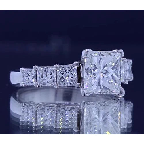 Princess Cut Echt Diamant-Verlobungsring 3,50 Karat Schmuck