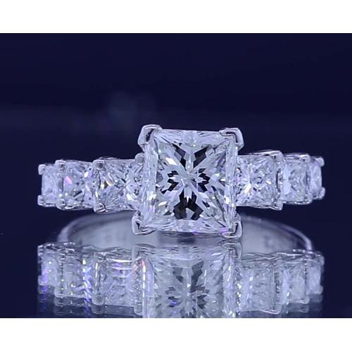 Princess Cut Echt Diamant-Verlobungsring 3,50 Karat Schmuck