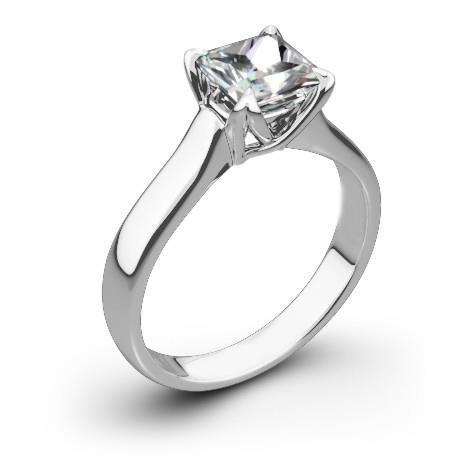 Princess Cut Solitaire Ehering mit 1,75 Karat Echt Diamanten Weißgold