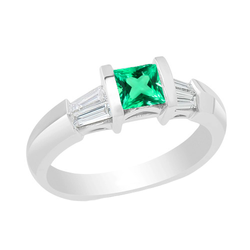 14 Karat Weißgold GIA-Geprüft Edler Smaragd Schmuckstein-Ring 2