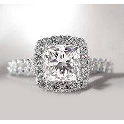 Princess Halo Echt Aus der Erde Abgebauter Natürlicher Diamantring 4,50 Karat