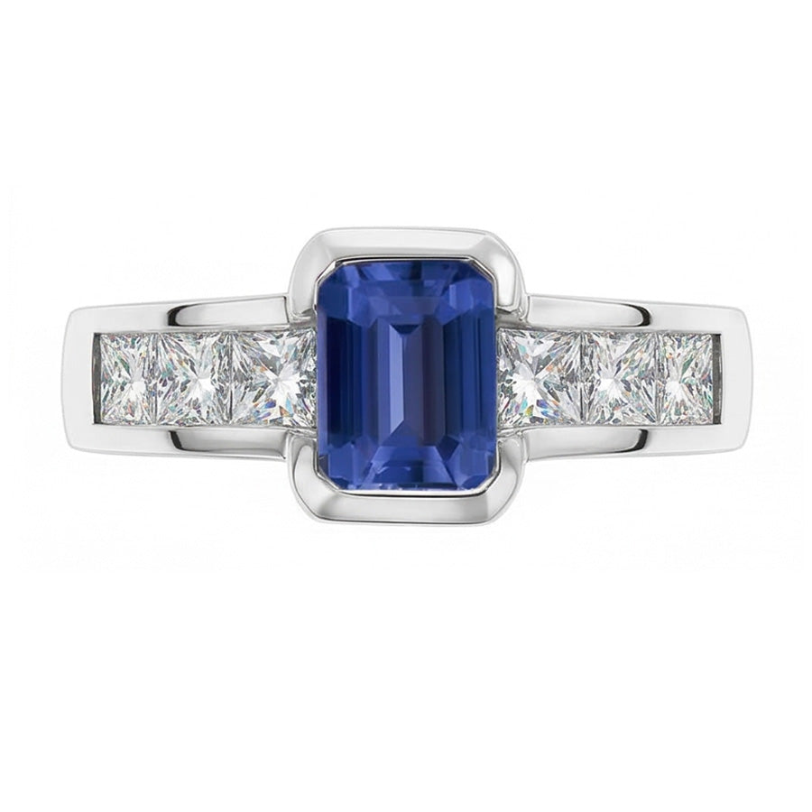 echter princess diamant 2.50Karat ring Seitenansicht