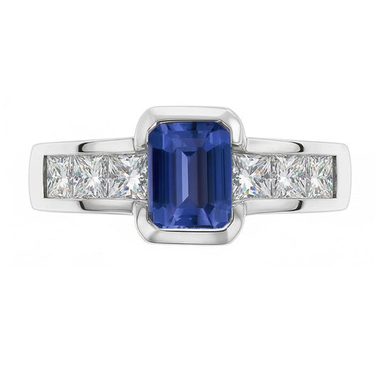 echter princess diamant 2.50Karat ring Seitenansicht