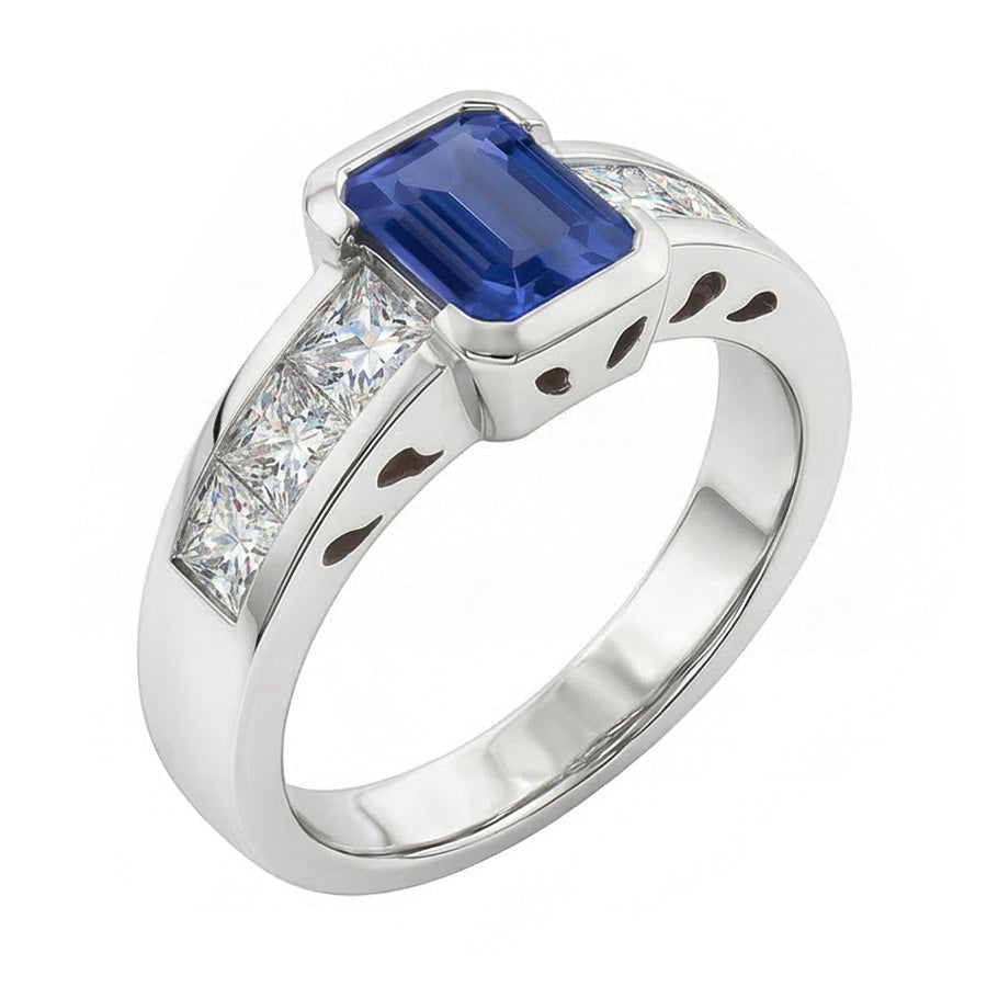 echter princess diamant 2.50Karat ring Draufsicht
