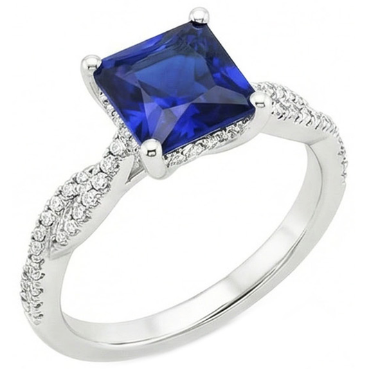 echter princess diamant 6Karat ring Seitenansicht