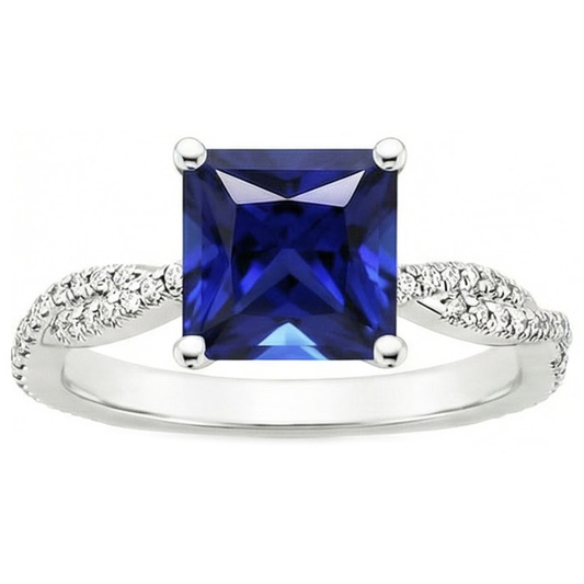echter princess diamant 6Karat ring Draufsicht