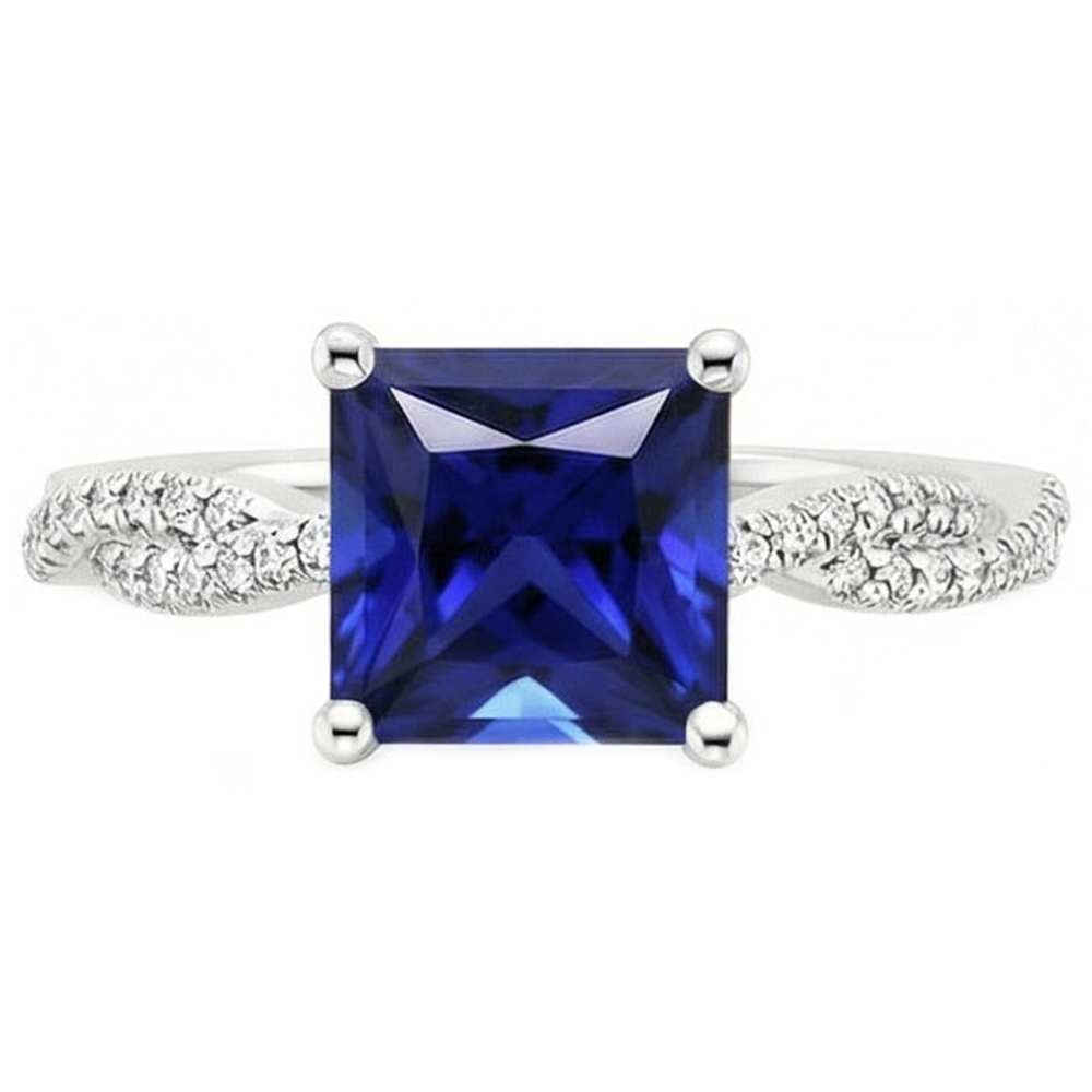 echter princess diamant 6Karat ring Profilansicht