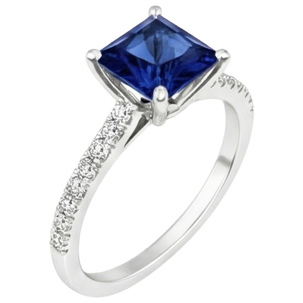 echter princess diamant 6Karat ring Draufsicht