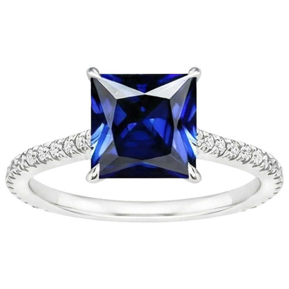 echter princess diamant 6Karat ring Profilansicht