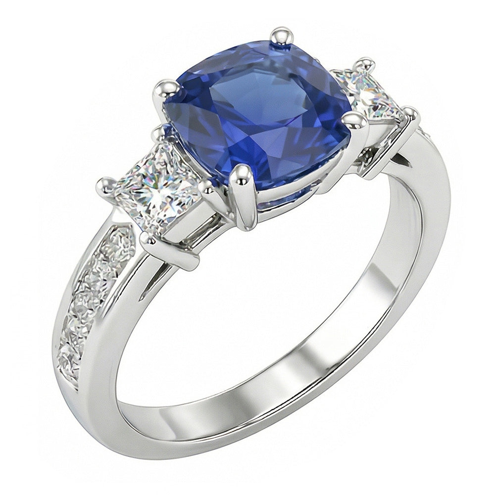 echter princess diamant 3Karat ring Seitenansicht