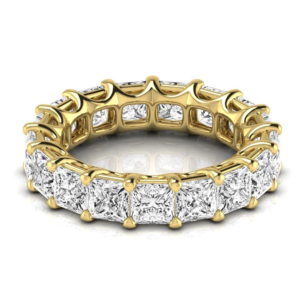 Edler Diamant Eternity Band 8,5 Karat 14K Gelbgold – Frontansicht