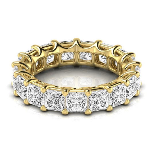 Edler Diamant Eternity Band 8,5 Karat 14K Gelbgold – Frontansicht