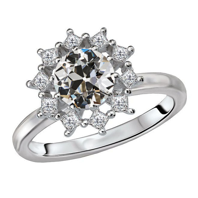 Stilvoller Diamant Halo-Ring 3,50 Karat – Hauptansicht
