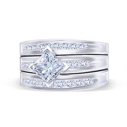 Prinzessin And Runden Echt Diamanten Verlobungsring 2.75 Karat Diamantband
