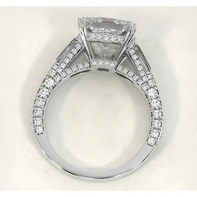 Prinzessin Baguette Echt Diamant Verlobung Ring 5,10 Karat Schmuck Neu