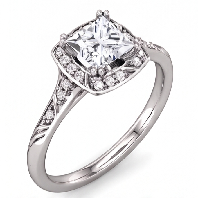 Prinzessin Echt Aus der Erde Abgebauter Natürlicher DiamantVerlobungsring 1.70 Karat Weißgold 14K
